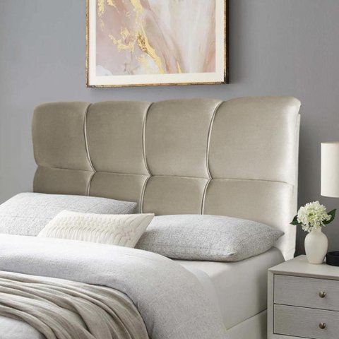 Cabeceira Cama Box Solteiro 98cm Suede Velut Bege - King House
