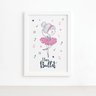 Quadro Bailarina Frase I Love Ballet Moldura Branca 33x43cm - 2