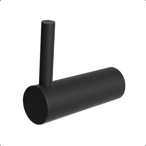 Cabide para Banheiro Acessório Suporte Redondo Grego Metal Preto Fosco Orion