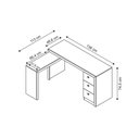Ver imagem 3 de Mesa Canto p/Escritório ME4101 c/ 3 Gavetas Nogal - Tecno Mobili