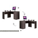 Ver imagem 4 de Mesa Canto p/Escritório ME4101 c/ 3 Gavetas Nogal - Tecno Mobili