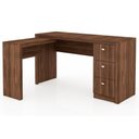 Ver imagem 1 de Mesa Canto p/Escritório ME4101 c/ 3 Gavetas Nogal - Tecno Mobili