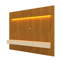 Ver imagem 2 de Rack com Painel para TV até 90 Polegadas Ripado com LED e 3 Gavetas 100% MDF 250CMX280CM Marrom