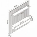 Ver imagem 3 de Rack com Painel para TV até 90 Polegadas Ripado com LED e 3 Gavetas 100% MDF 250CMX280CM Marrom