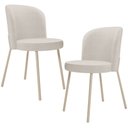 Ver imagem 1 de Kit 2 Cadeiras Sala de Jantar Estofada Gavi Arena L02 Linho Cru - Lyam Decor