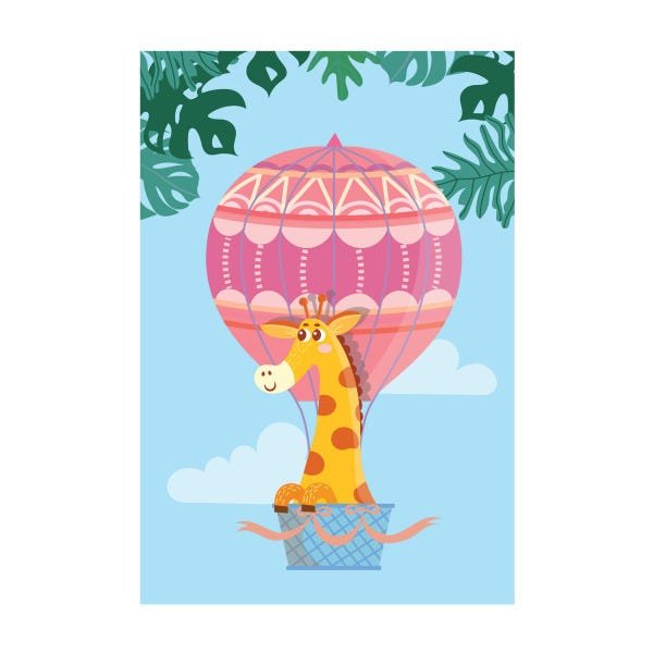 Placa Decorativa Infantil Girafa e Balão 30x40cm - 2