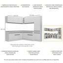 Ver imagem 4 de Armário de Cozinha Completa de Canto com Rodapé Veneza Multimóveis V2102 Branco/Preto