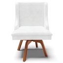 Ver imagem 7 de Poltrona Decorativa Base Giratória de Madeira Firenze Couríssimo Branco/Natural - Gran Belo
