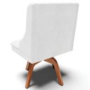 Ver mais imagens de Poltrona Decorativa Base Giratória de Madeira Firenze Couríssimo Branco/Natural - Gran Belo