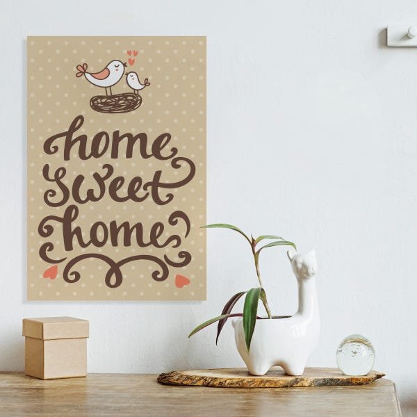 Placa Decorativa Frase Home Sweet Home 30x40cm - 1