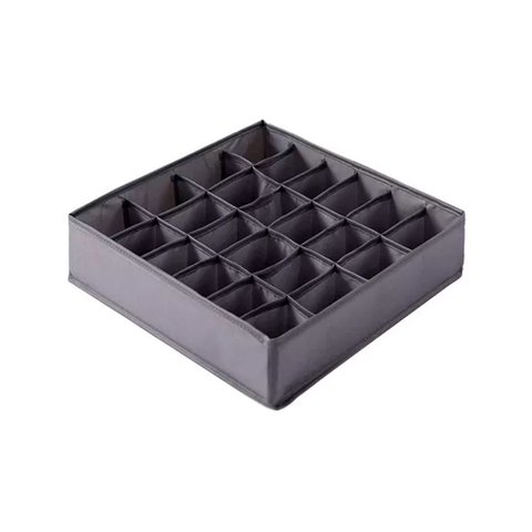 Organizador de Gavetas 24 Divisórias Colmeia Roupas Intimas Meias Cueca Calcinha:cinza Escuro