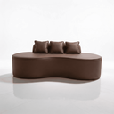 Ver mais imagens de Sofá Tóquio Puff Orgânico Corino 200cm com 3 Almofadas Design Curvo Luxo para Sala e Recepção:Marrom