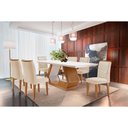 Ver imagem 1 de Conjunto: Mesa Sala Jantar Alvorada C/ Tampo Madeirado Canto Reto 180x90cm e 6 Cadeiras Londrina