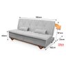 Sofá Cama Estoril 1,90m Suede Velut - King House - 4
