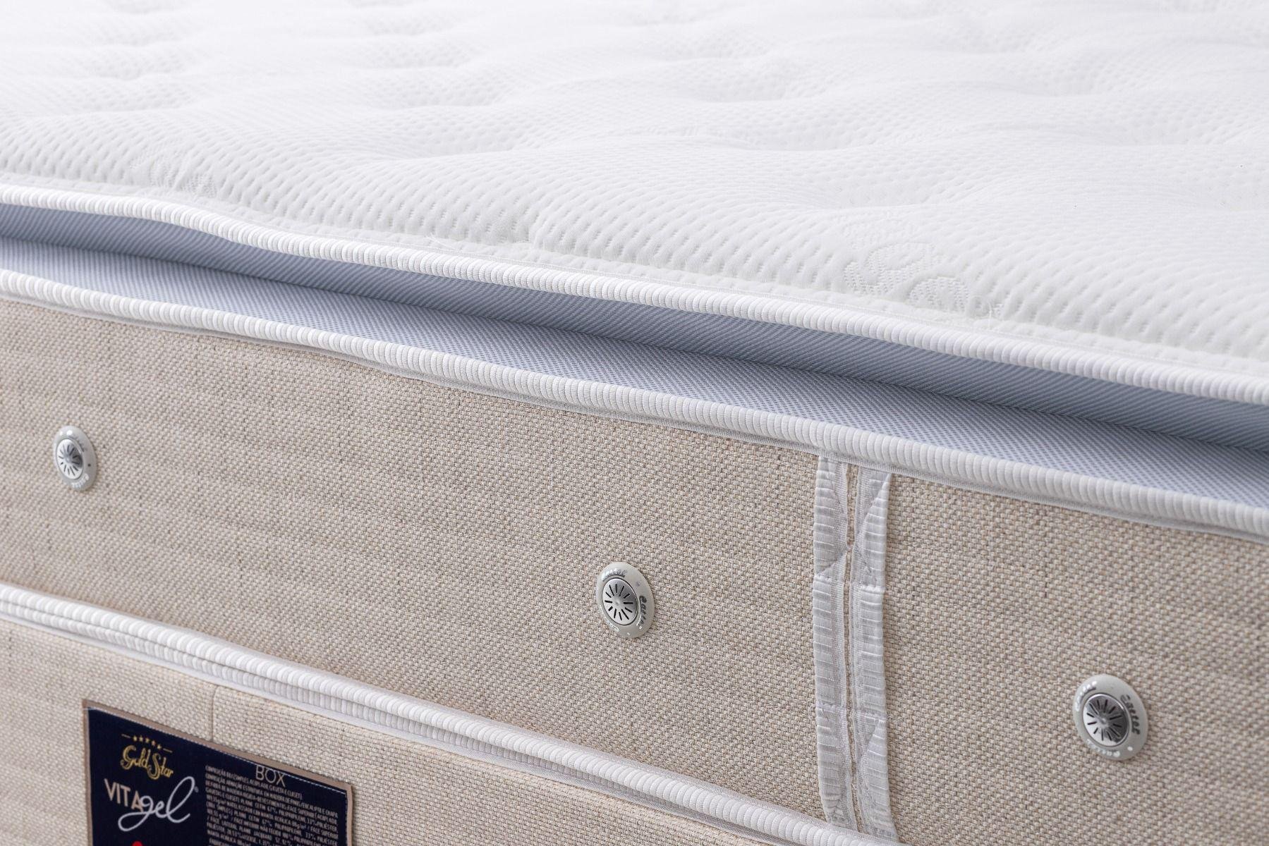 Cama Castor Solteiro Vitagel Super Luxo Pocket One Face 88X188X56 + Box Castor MadeiraMadeira