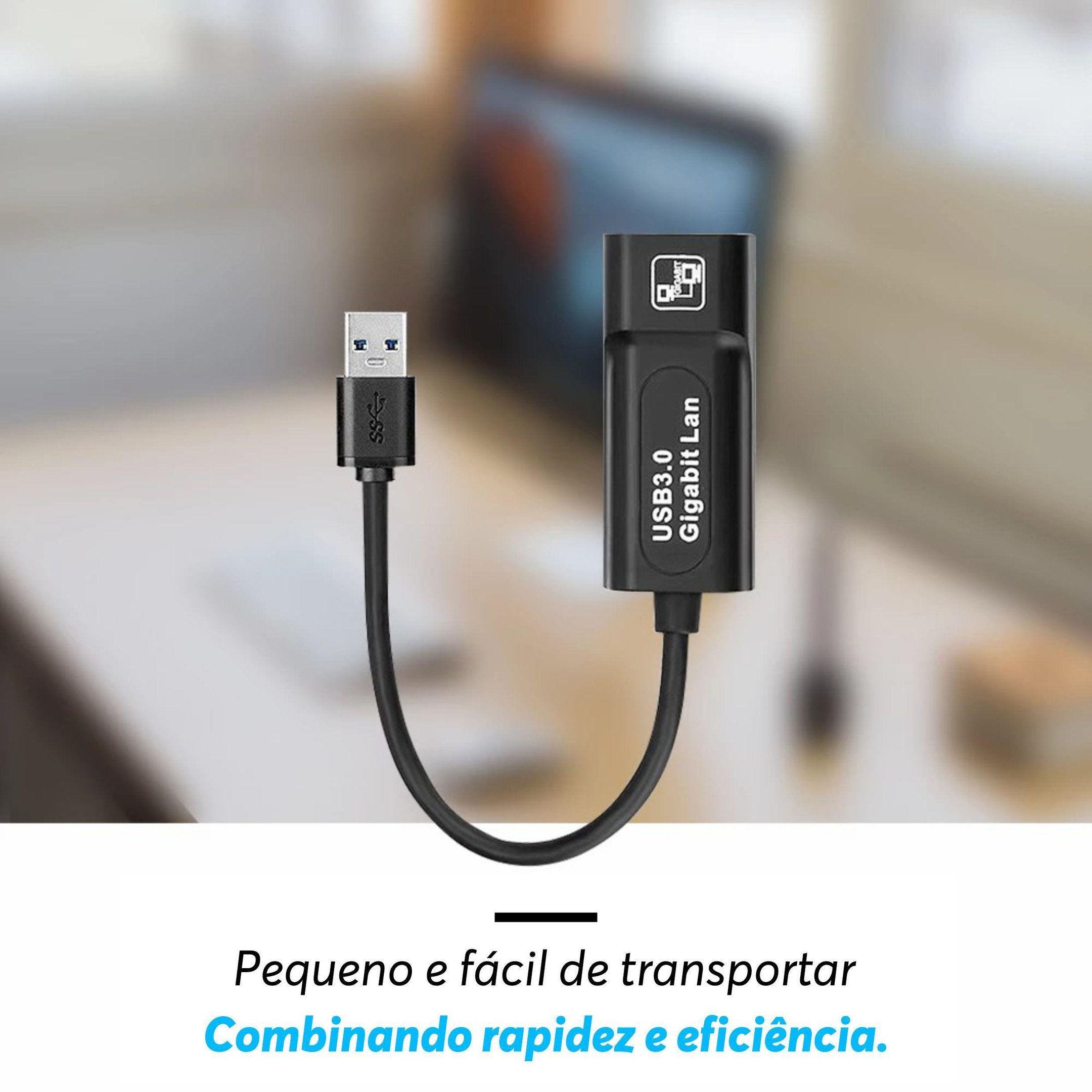 Adaptador Placa De Rede Rj45 Ethernet Usb 3.0 Rj45 1000Mbps - 4