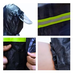 Capa de Chuva Impermeável Conjunto Touca Viseira Tamanho M - 6