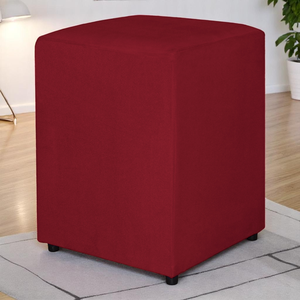 Puff Quadrado Tecido Suede Premium Vermelho - Fri Varejo