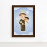 Quadro Santo Antônio Santo Padroeiro Moldura Marrom 22x32cm - 1