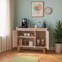 Ver imagem 2 de Aparador Buffet 90cm Retro MDF Rosa Madri - On Móveis