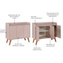 Ver imagem 3 de Aparador Buffet 90cm Retro MDF Rosa Madri - On Móveis