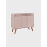 Aparador Buffet 90cm Retro Mdf Rosa Madri - On Móveis - 3