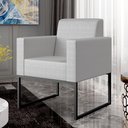 Ver imagem 2 de Poltrona Para Sala De Estar Base Fixa De Metal Helô L02 Facto Cinza Metalizado - Lyam Decor