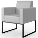 Ver imagem 1 de Poltrona Para Sala De Estar Base Fixa De Metal Helô L02 Facto Cinza Metalizado - Lyam Decor