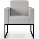 Ver imagem 5 de Poltrona Para Sala De Estar Base Fixa De Metal Helô L02 Facto Cinza Metalizado - Lyam Decor