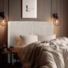 Cabeceira Estofada Cama Box Queen Carla 160cm Bege - 2