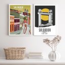 Ver imagem 2 de Kit 2 Quadros Posters Salvador - Bahia 33x24cm:madeira Preta