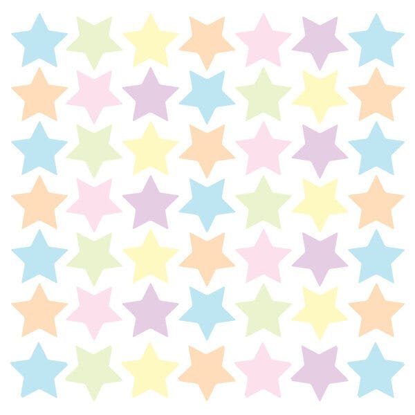 Adesivo de Parede Estrelas Aquarela 54un Cobre 4m² - 1