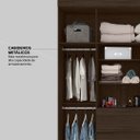 Ver imagem 7 de Guarda Roupa Casal 4 Portas com Espelho e 6 Gavetas Cádis - Ébano Touch