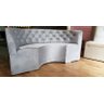 Poltrona Sofá Canto Alemão em U 1,82 Veludo Cinza Capitone Costurado / Sofa de Canto Sku9 - 5