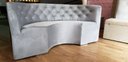 Ver imagem 5 de Poltrona Sofá Canto Alemão em U 1,82 Veludo Cinza Capitone Costurado / Sofa de Canto Sku9