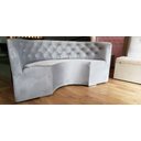 Ver imagem 5 de Poltrona Sofá Canto Alemão em U 1,82 Veludo Cinza Capitone Costurado / Sofa de Canto Sku9