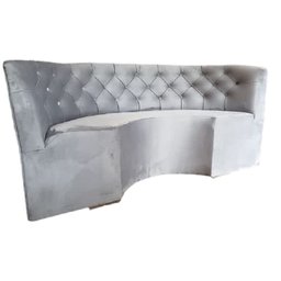 Poltrona Sofá Canto Alemão em U 1,82 Veludo Cinza Capitone Costurado / Sofa de Canto Sku9 - 3