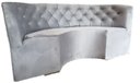 Ver imagem 3 de Poltrona Sofá Canto Alemão em U 1,82 Veludo Cinza Capitone Costurado / Sofa de Canto Sku9