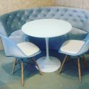 Ver imagem 1 de Poltrona Sofá Canto Alemão em U 1,82 Veludo Cinza Capitone Costurado / Sofa de Canto Sku9