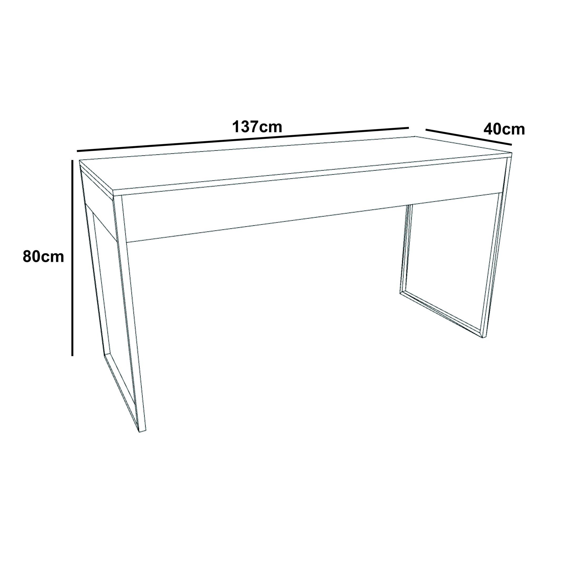 Aparador Industrial Califórnia 137x40 Ferro Dourado Tampo Amêndoa - 3