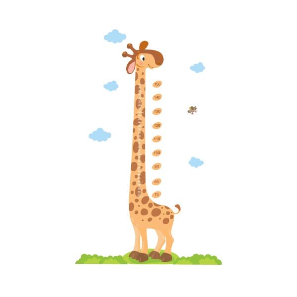 Adesivo de Parede Girafa Régua de Crescimento 175x110cm