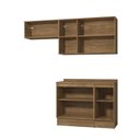 Ver imagem 4 de Armário de Cozinha Compacta 100% Mdf 200cm Nogueira/azul Profundo Celeste Kappesberg