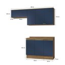Ver imagem 3 de Armário de Cozinha Compacta 100% Mdf 200cm Nogueira/azul Profundo Celeste Kappesberg