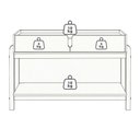 Ver imagem 5 de Kit Buffet Aparador 4 Portas 2 Gavetas Lizz Branco Cedro Dcasa