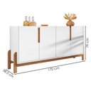 Ver imagem 4 de Kit Buffet Aparador 4 Portas 2 Gavetas Lizz Branco Cedro Dcasa