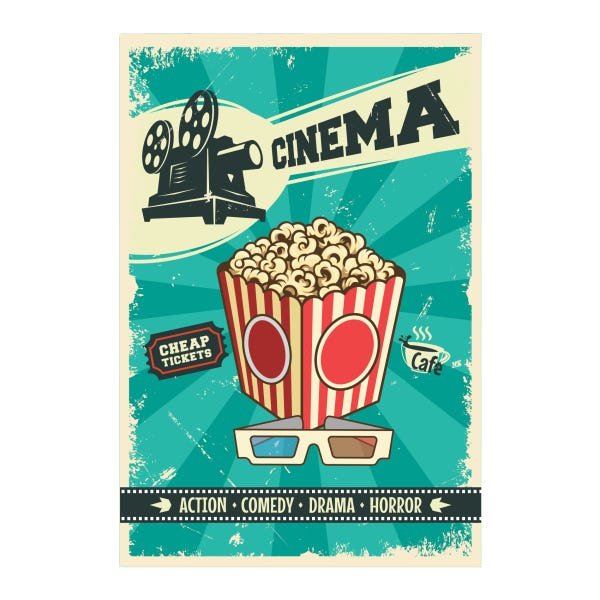 Placa Decorativa Vintage Cinema Tickets 30x40cm - 2