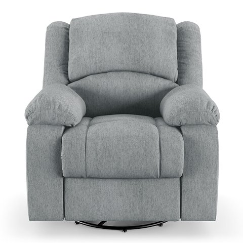 Poltrona do Papai Reclinável Sala de Cinema Barcelona Glider Manual Giratória Linho Cinza G23 Encant