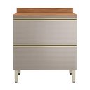 Ver imagem 2 de Balcão de Cozinha Proença D9118 80 Cm 1 Porta 1 Gaveta com Tampo Nogueira Nude Prime Tx - Demartê