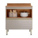Ver imagem 3 de Balcão de Cozinha Proença D9118 80 Cm 1 Porta 1 Gaveta com Tampo Nogueira Nude Prime Tx - Demartê