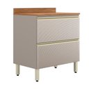 Ver imagem 1 de Balcão de Cozinha Proença D9118 80 Cm 1 Porta 1 Gaveta com Tampo Nogueira Nude Prime Tx - Demartê